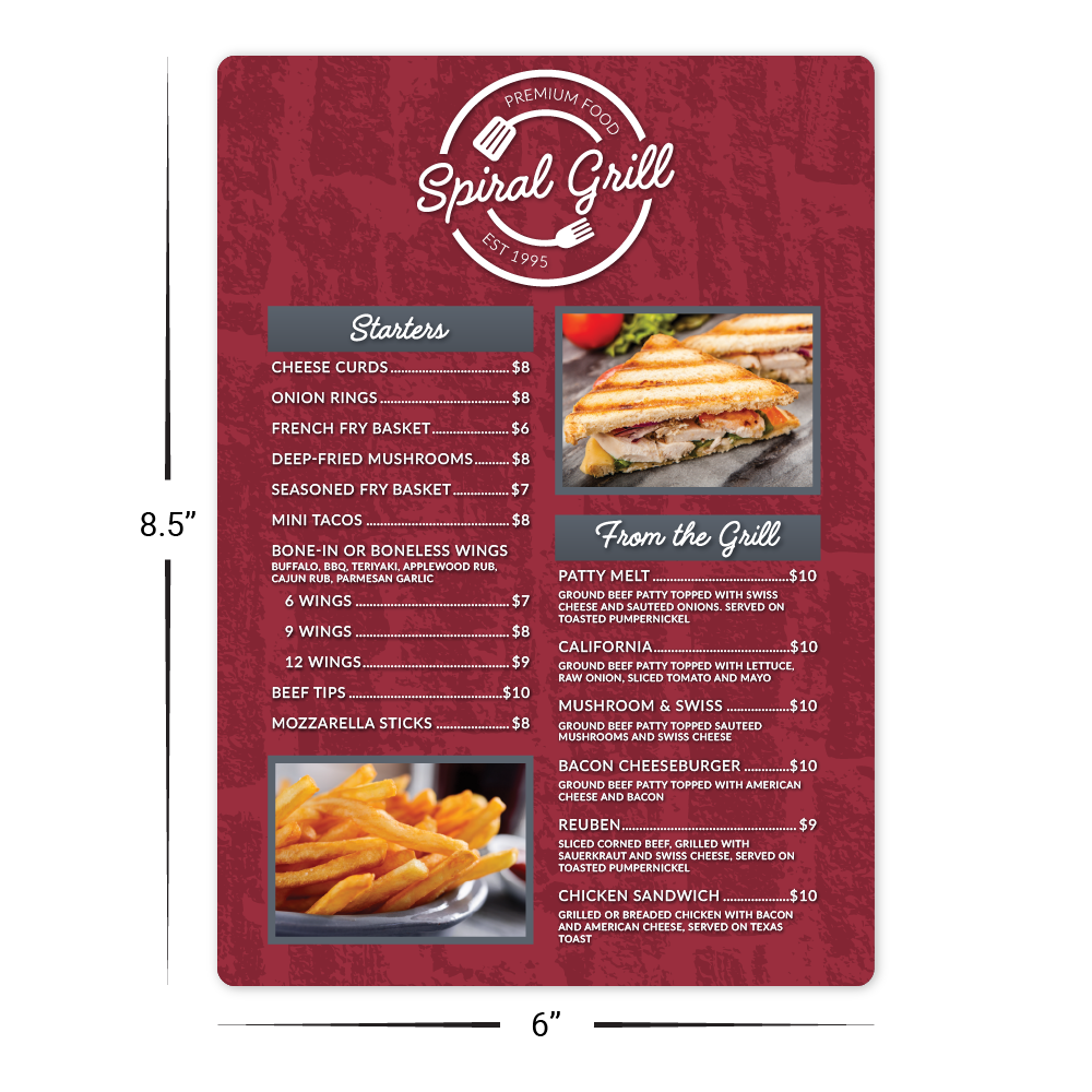 Custom Single Page Menu/Signage - 6