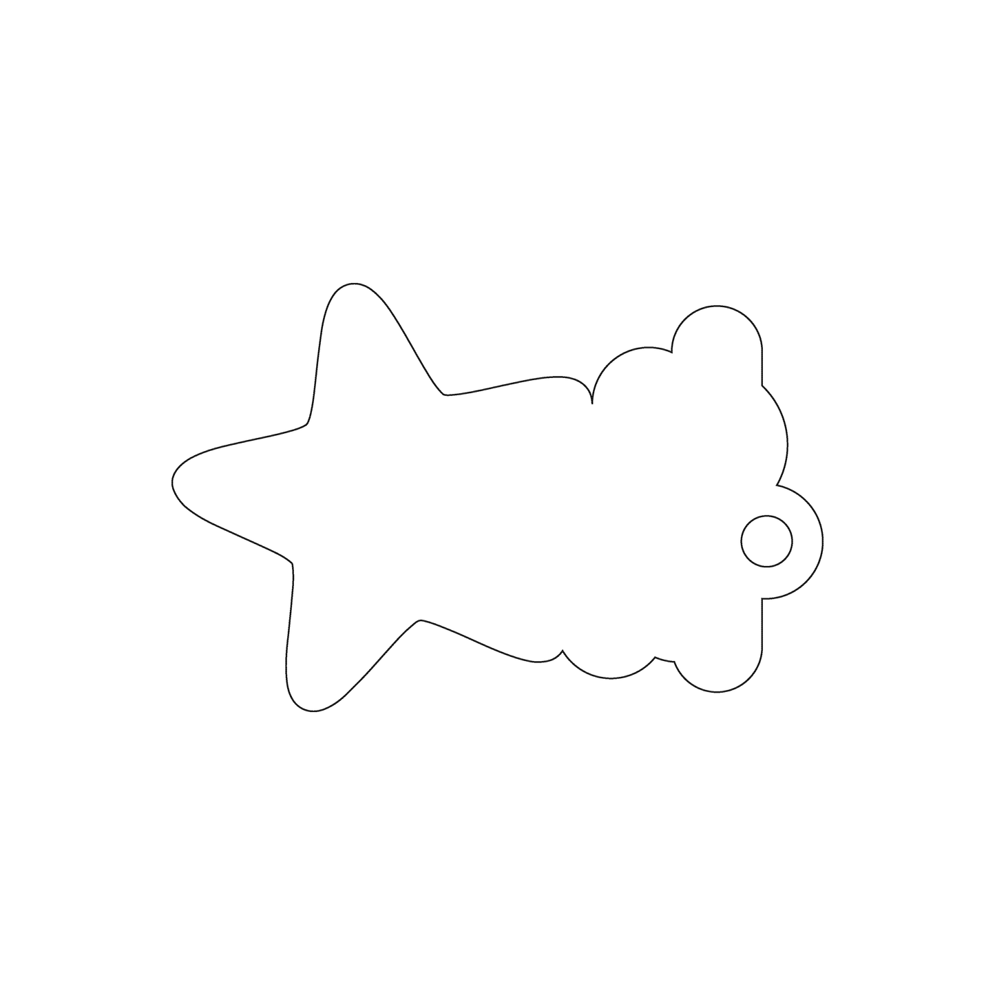 Custom Plastic 3.195" x 2.1" Star Shape Tags
