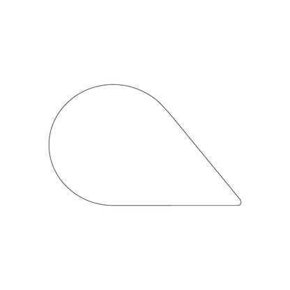 Custom Plastic 3.375" x 2.125" Teardrop Shape Cards