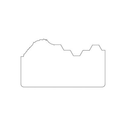 Custom Plastic 3.5" x 2" Skyline Shape Cards