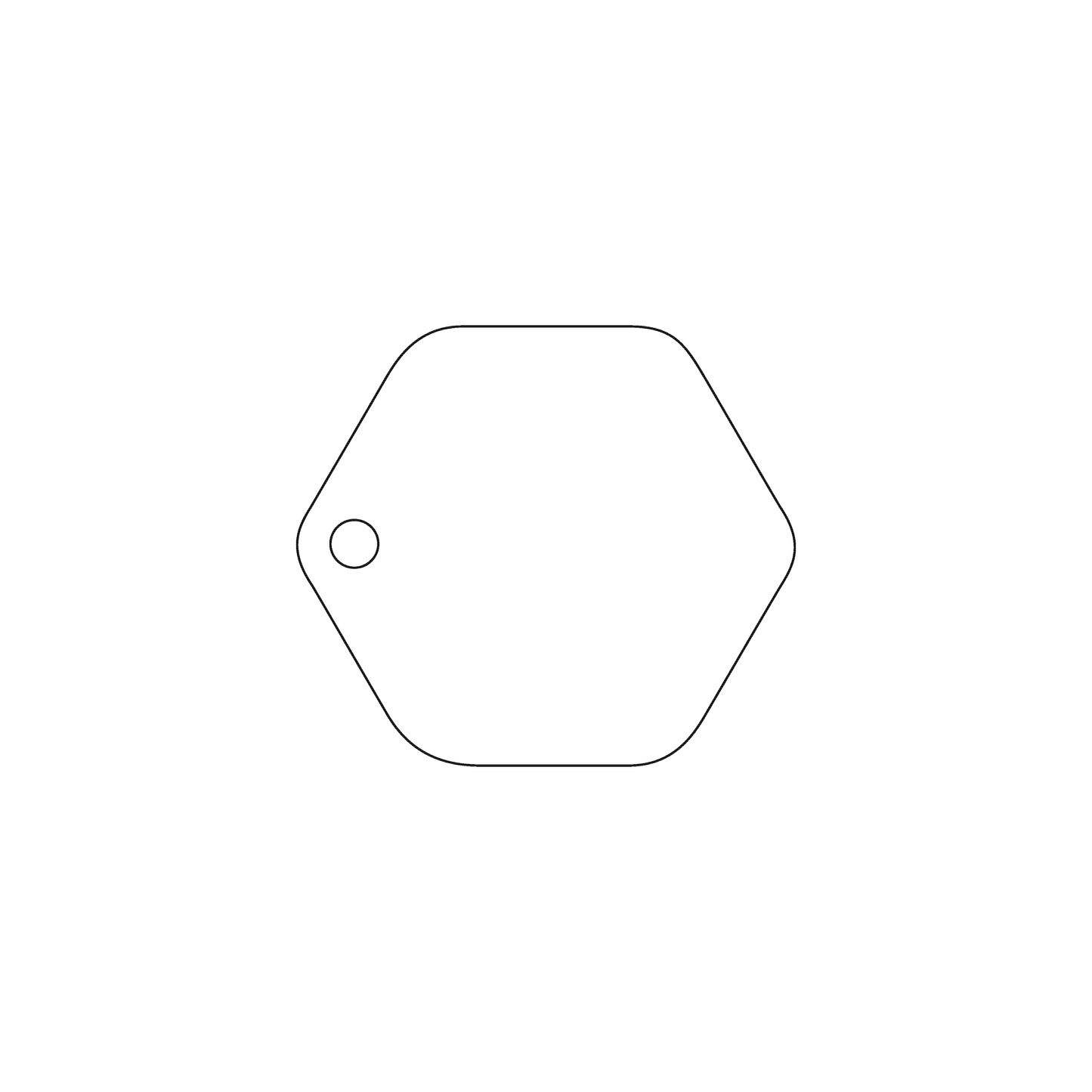 Custom Plastic 1.5" x 1.7" Hexagon Shape Key Tags