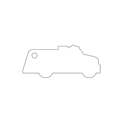Custom Plastic 2.75" x 1.15" Fire Engine Shape Key Tags