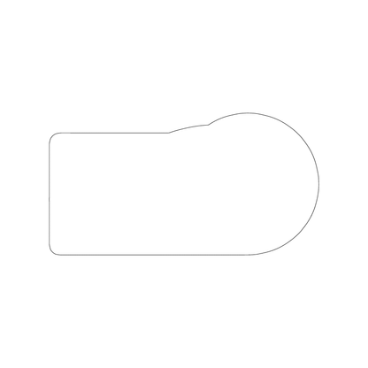 Custom Plastic 5.79" x 3.05" Circle Edge Cards
