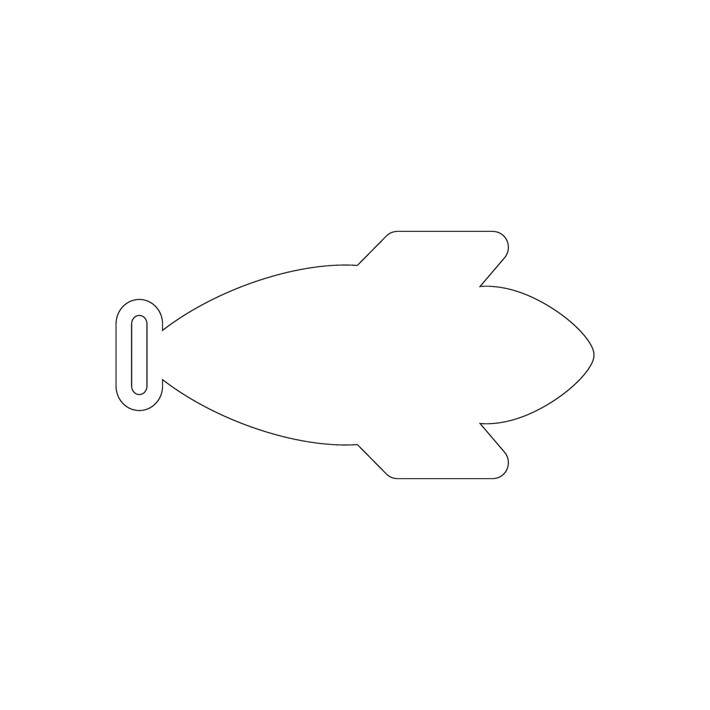 Custom Plastic 1.875" x 3.625" Rocket Ship Shape Luggage Tags