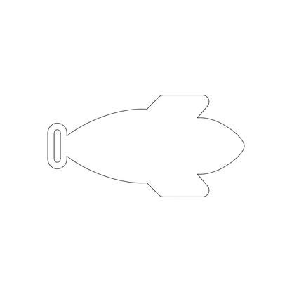 Custom Plastic 1.875" x 3.625" Rocket Ship Shape Luggage Tags
