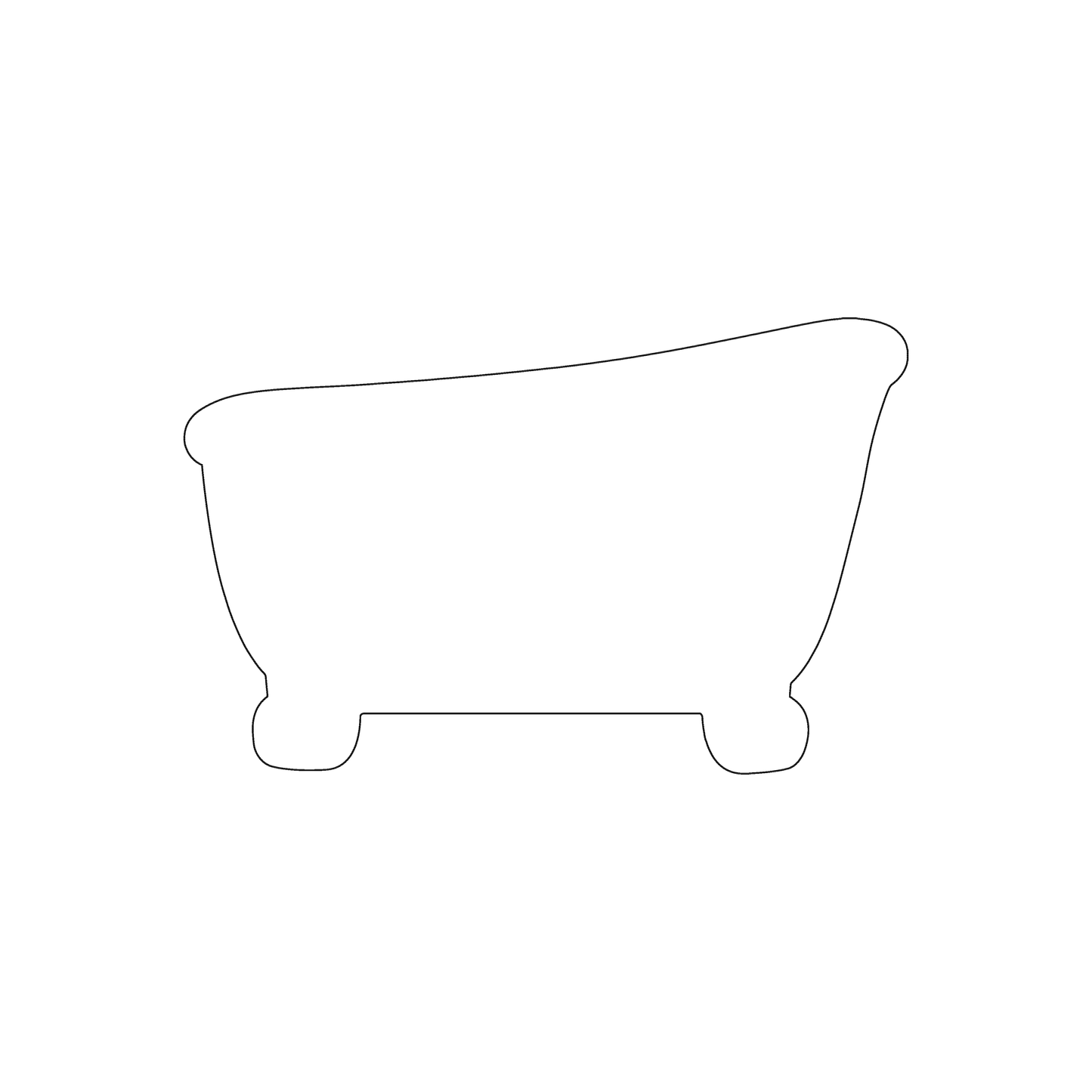 Custom Plastic 3.375" x 2.125" Bathtub Shape Cards