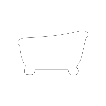 Custom Plastic 3.375" x 2.125" Bathtub Shape Cards