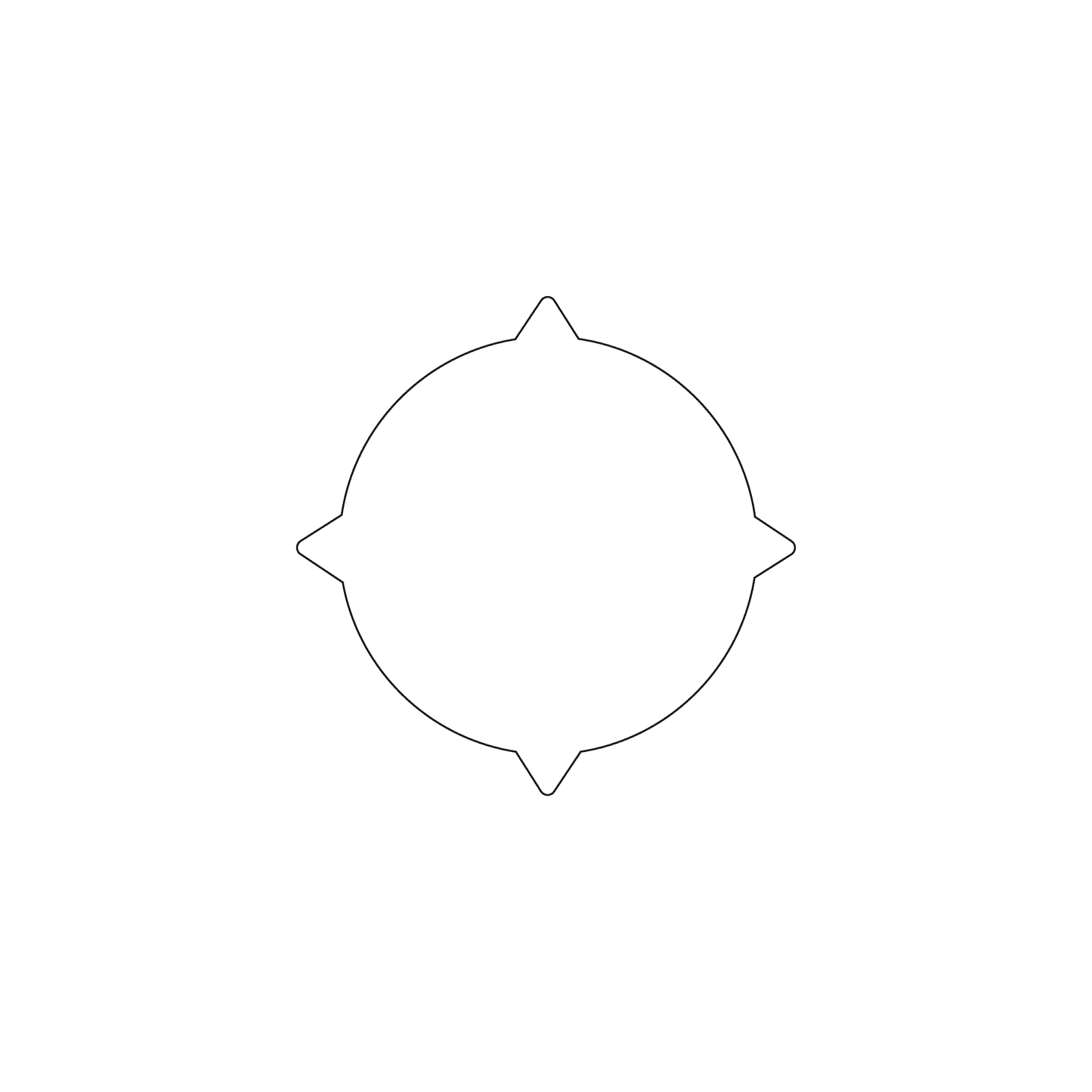 Custom Plastic 2.125" x 2.125" Compass Shape Cards