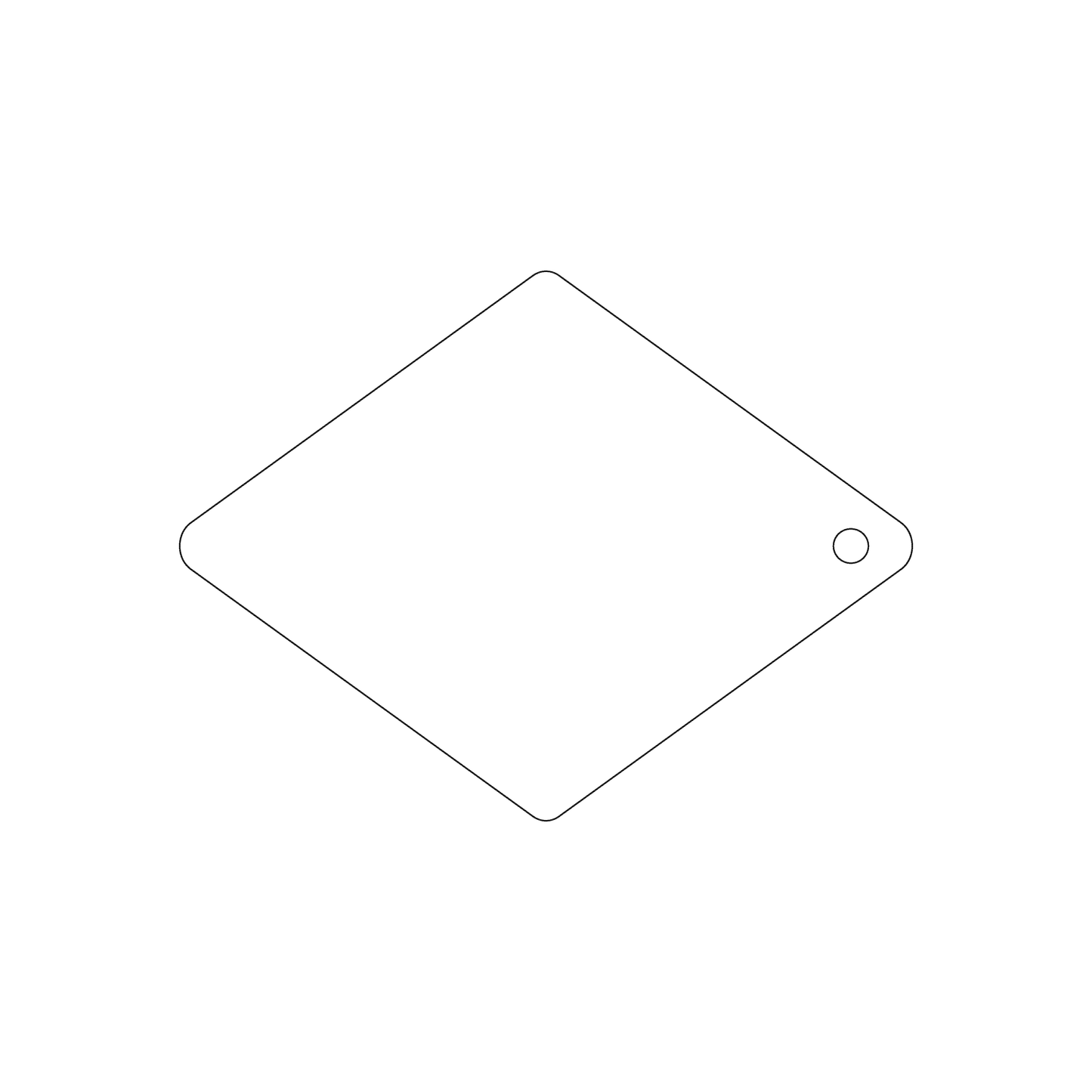 Custom Plastic 4" x 3" Diamond Shape Tags