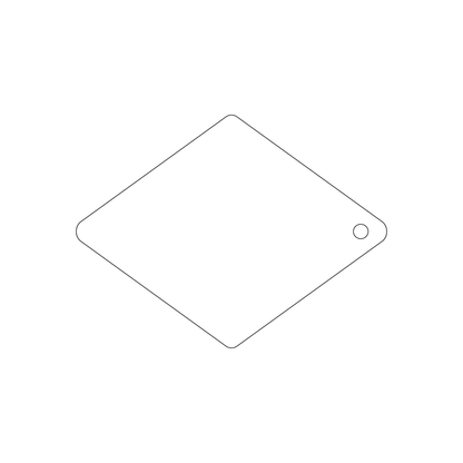 Custom Plastic 4" x 3" Diamond Shape Tags