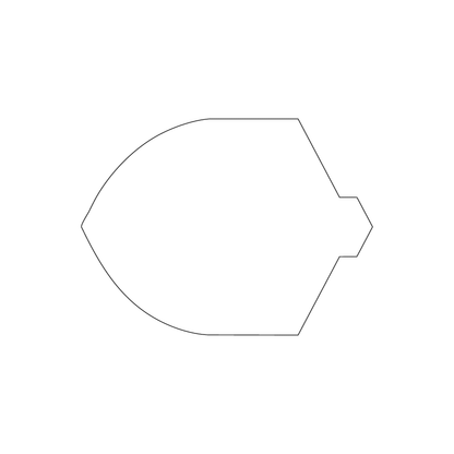 Custom Plastic 3.3" x 2.45" Shield Shape Cards