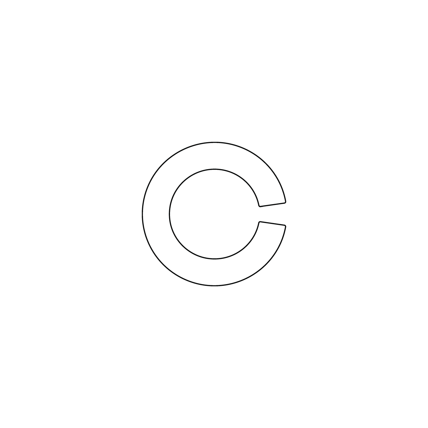 Custom Plastic 1" x 1" Circle C