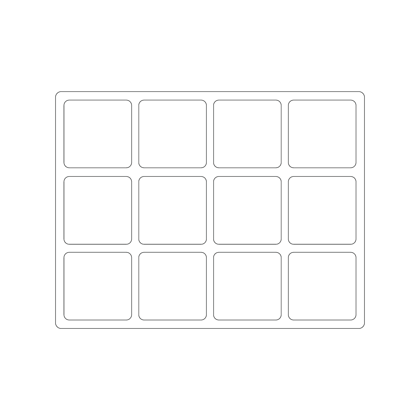Custom Plastic 12 Punch-Out Square Sheet Combo