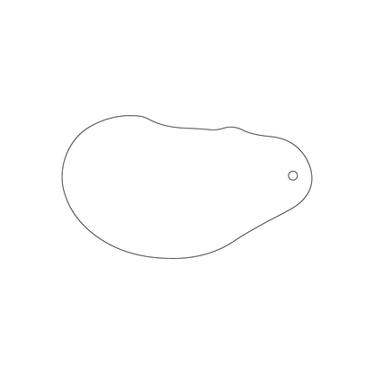 Custom Plastic 3.5" x 2" Ear Shape with Hole Tags