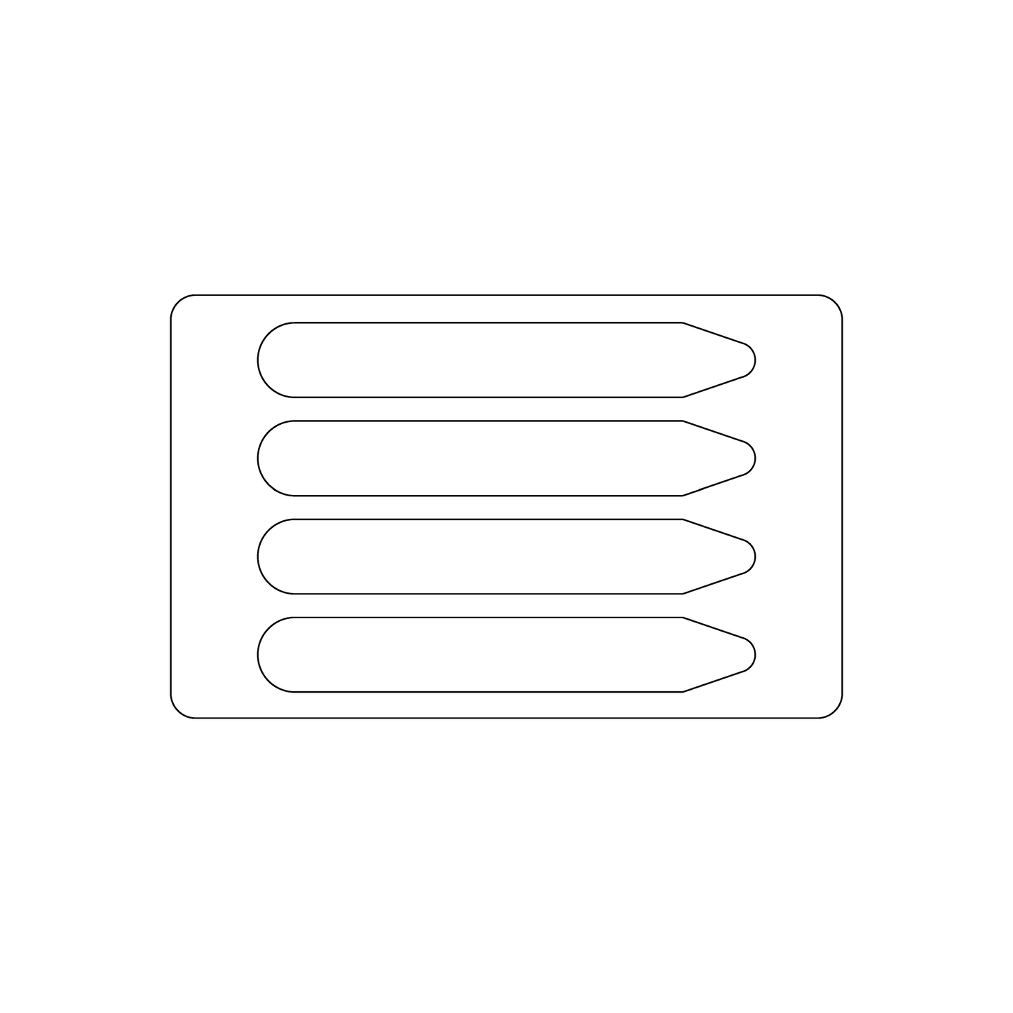 Custom Plastic 3.375" x 2.125" 4 Punch-Out Shirt Collar Stays Cards