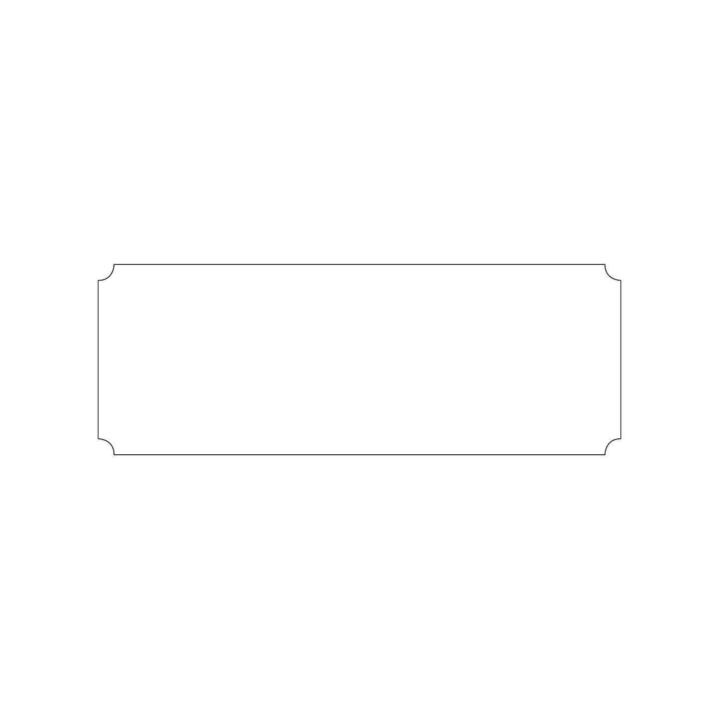 Custom Plastic 5.5" x 2" Long Ticket Shape Cards