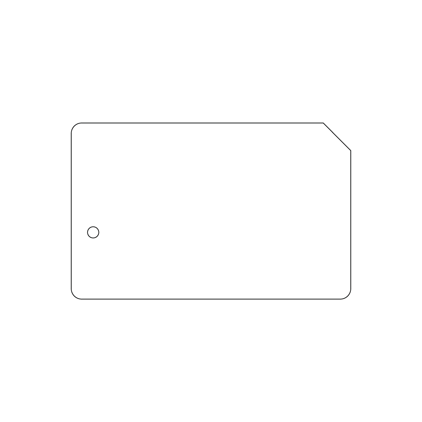 Custom Plastic 3.375" x 2.125" with Small Hole and Cut Corner Cards