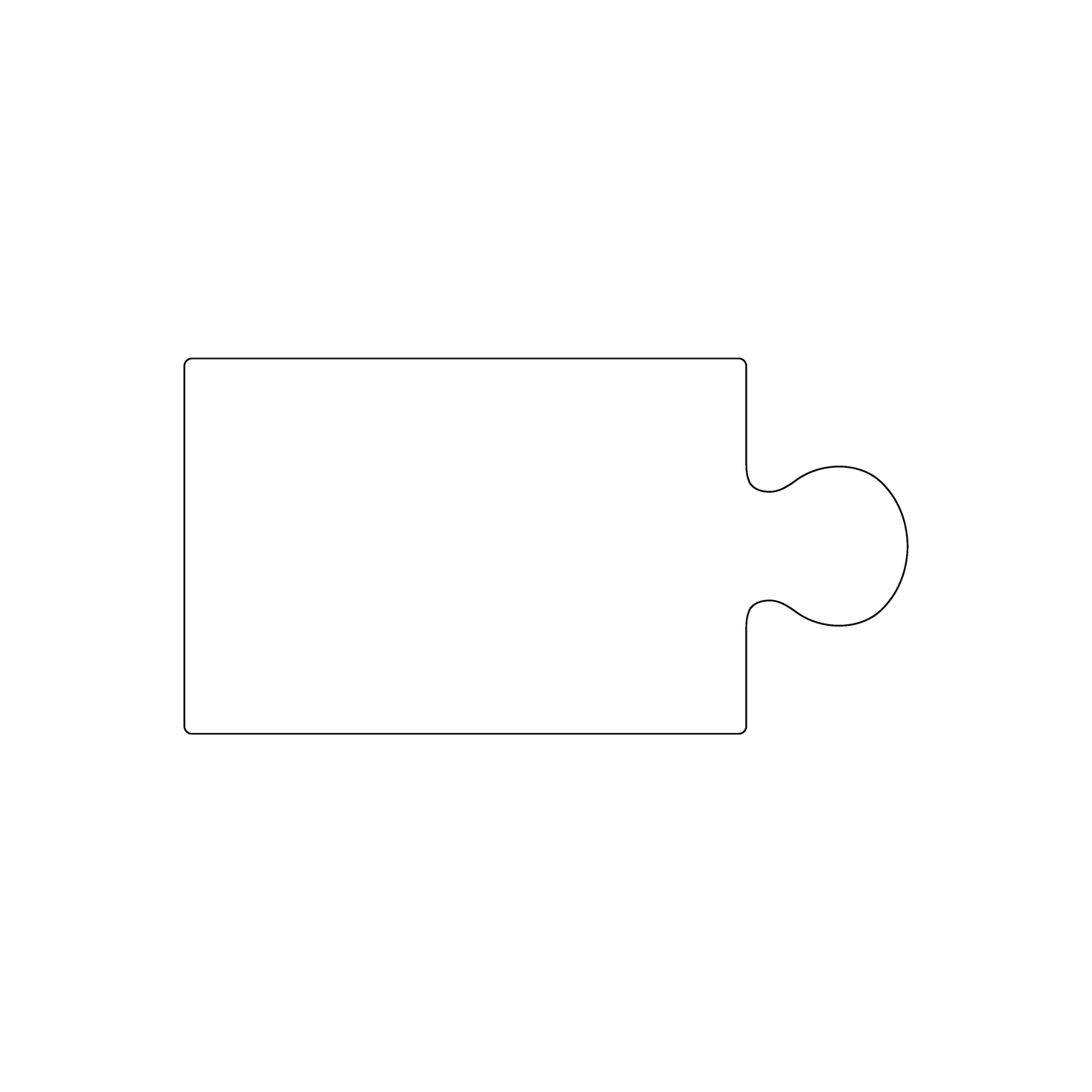 Custom Plastic 3.375" x 1.75" Puzzle Piece Cards