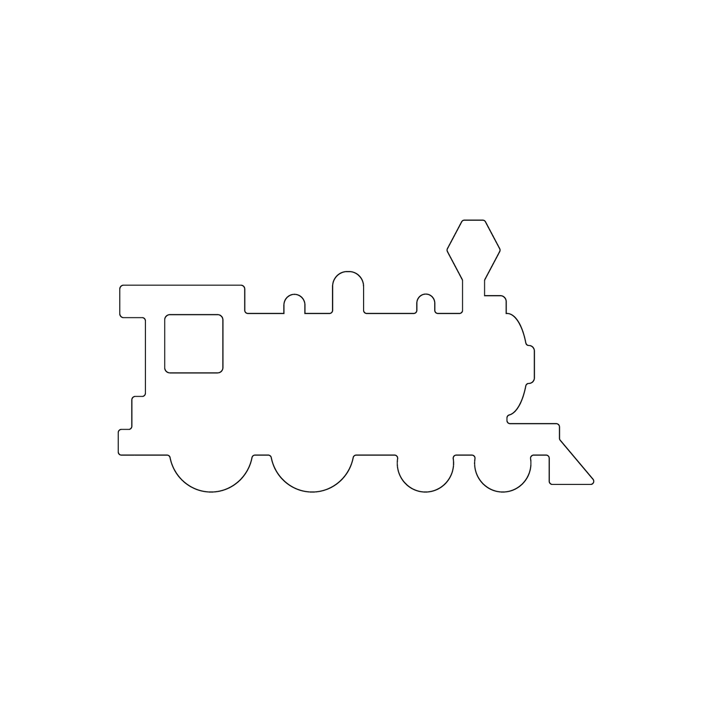 Custom Plastic 3.5" x 2" Train Shape Cards