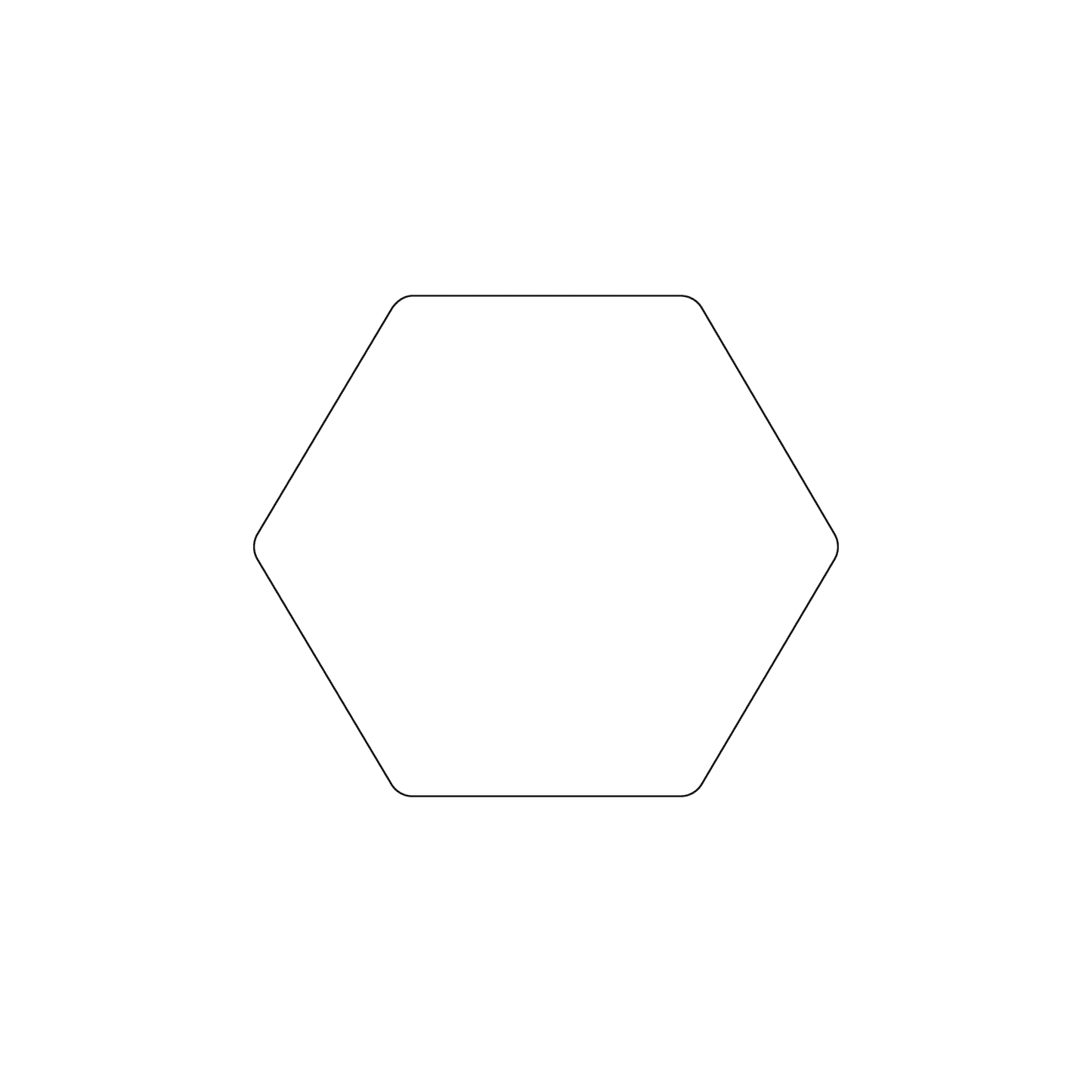 Custom Plastic 2.16" x 2.52" Hexagon Shape Cards