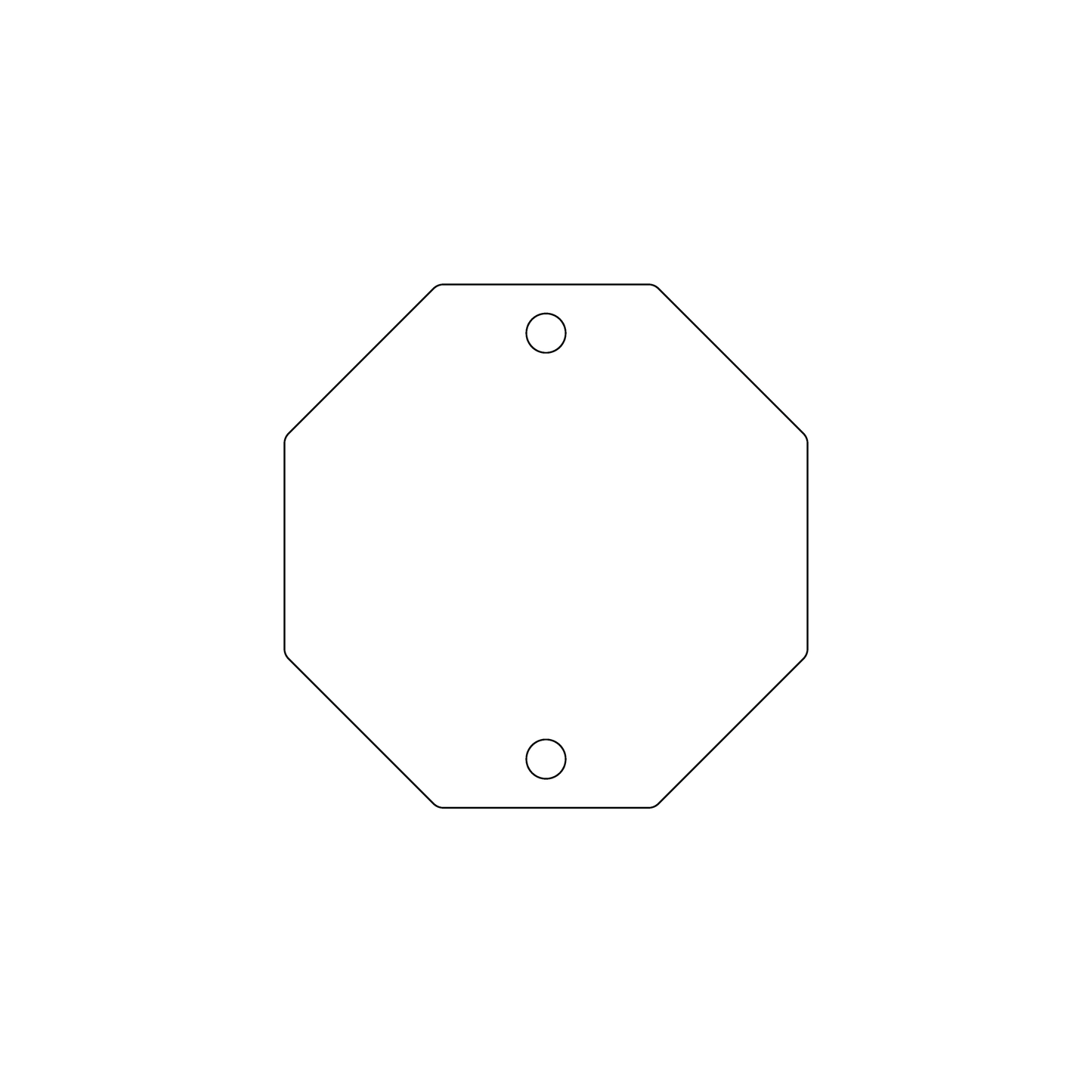 Custom Plastic 2.5" x 2.5" Octagon Tags with Two Holes