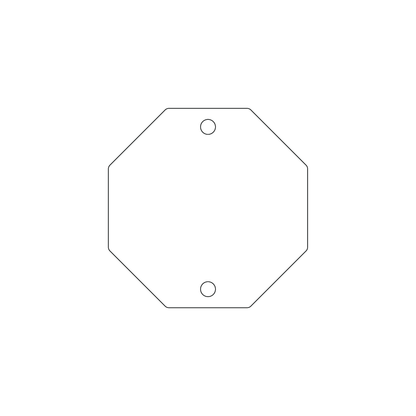 Custom Plastic 2.5" x 2.5" Octagon Tags with Two Holes
