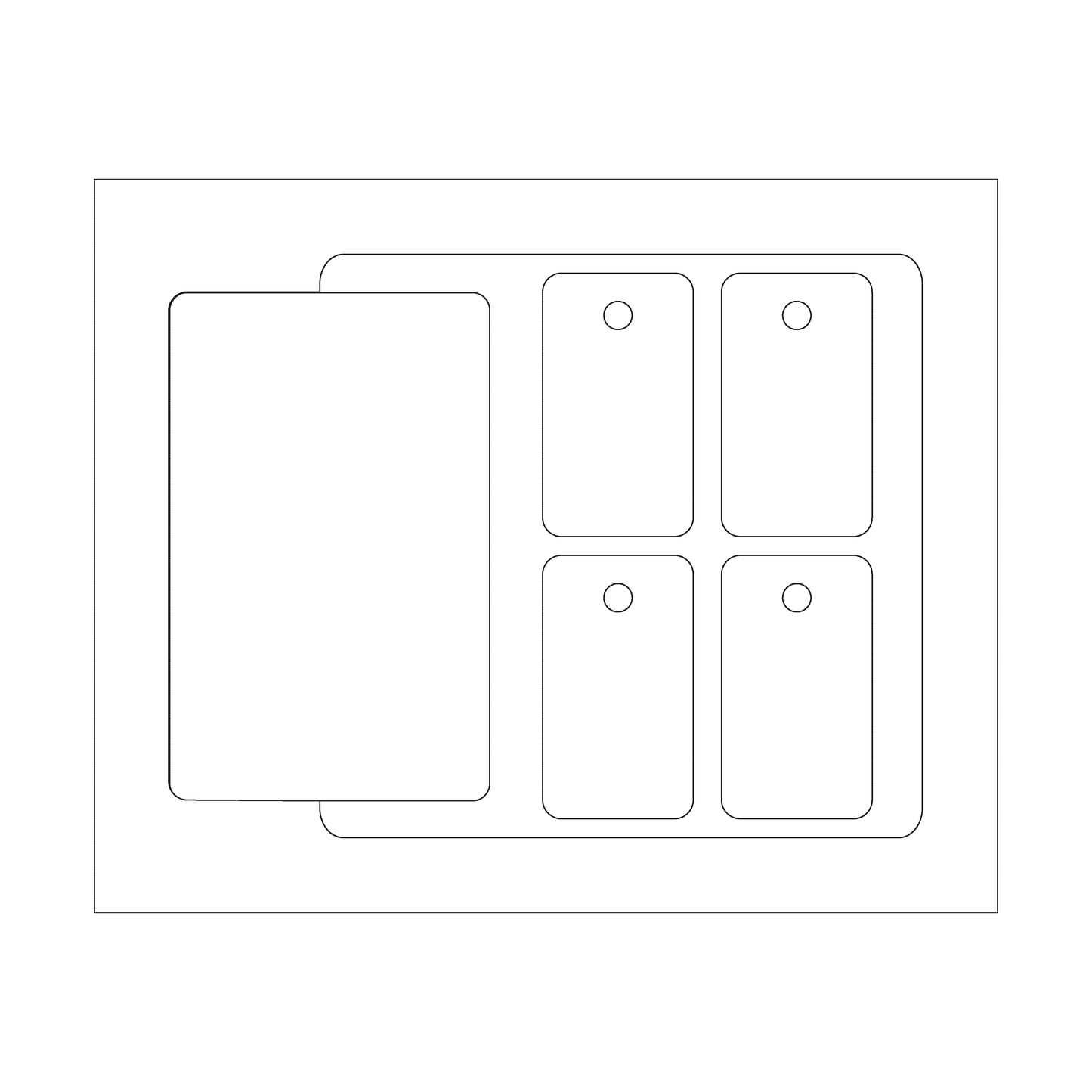 Custom Plastic Breakaway Card and Four Key Tag Combo