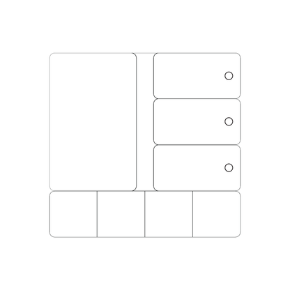Custom Plastic Card, Four Tab, and Three Key Tag Combo