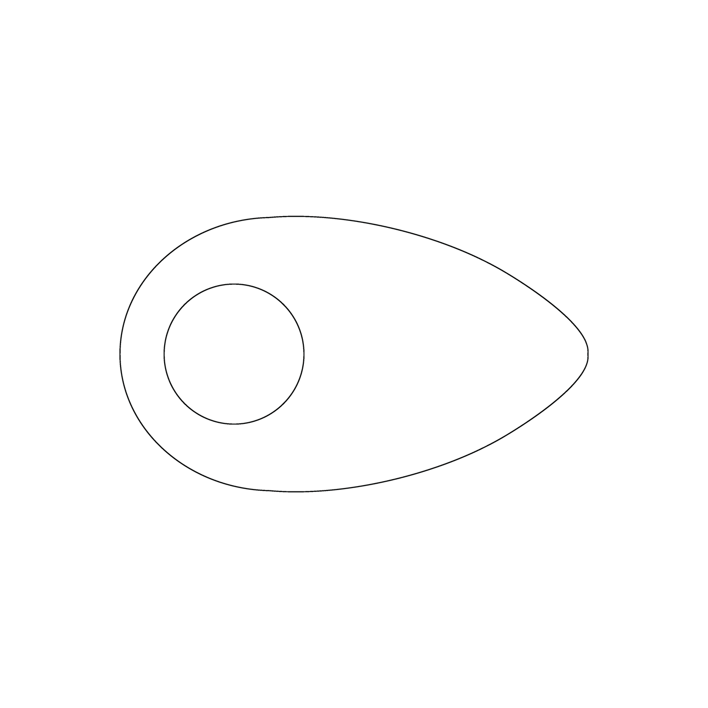 Custom Plastic 3.35" x 1.97" Teardrop Shape with Hole