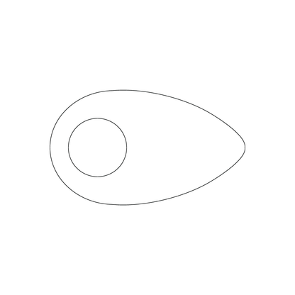 Custom Plastic 3.35" x 1.97" Teardrop Shape with Hole