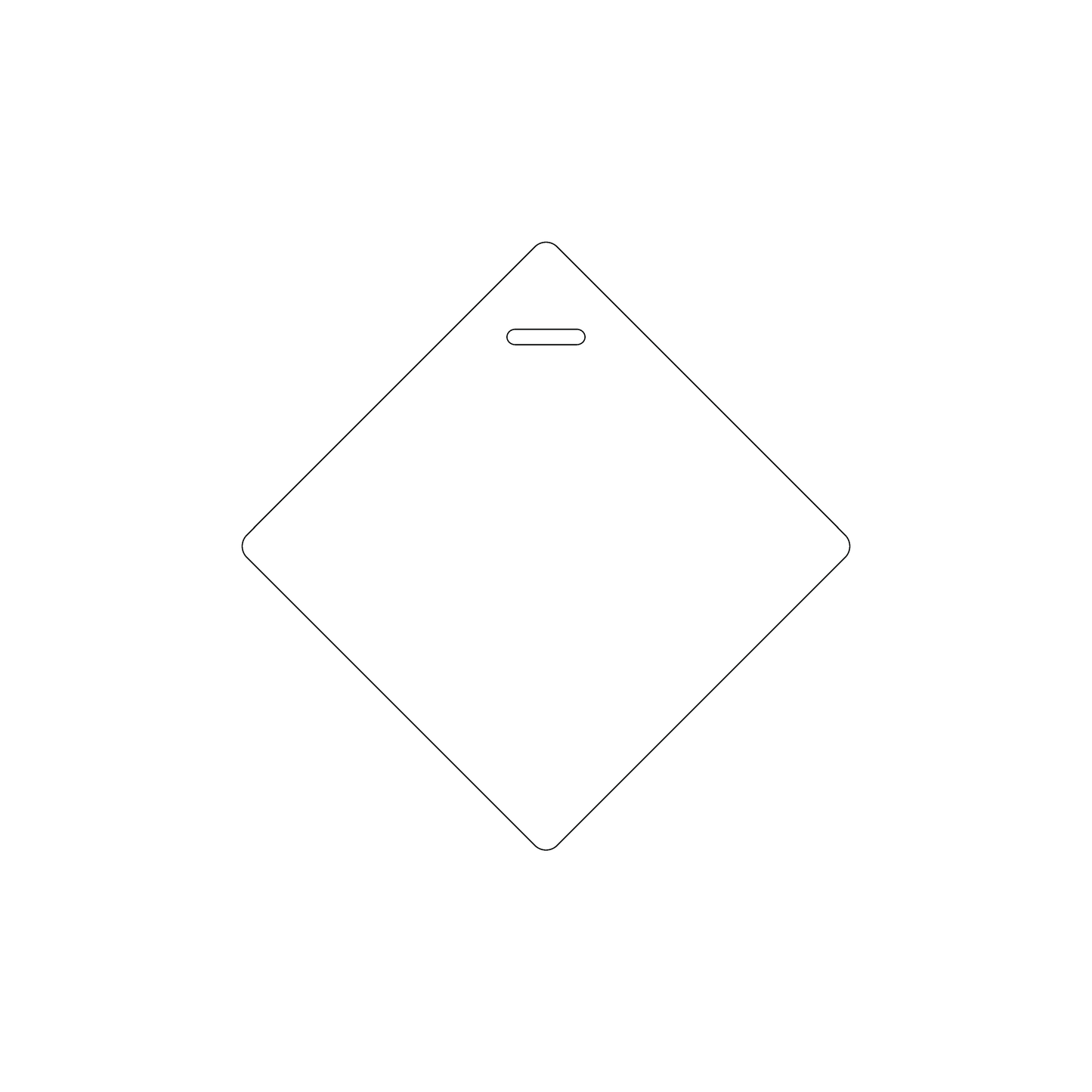 Custom Plastic 3.5" x 3.5" Diagonal Slot Luggage Tags