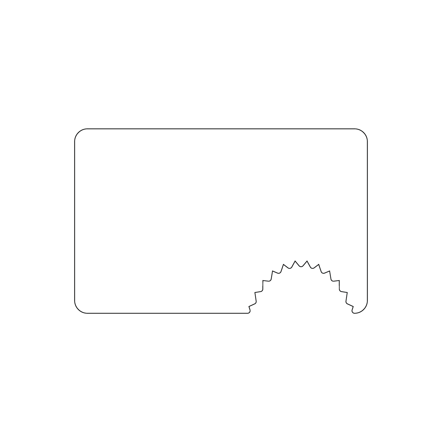 Custom Plastic 3.375" x 2.125" Shark Bite Cut-Out Cards