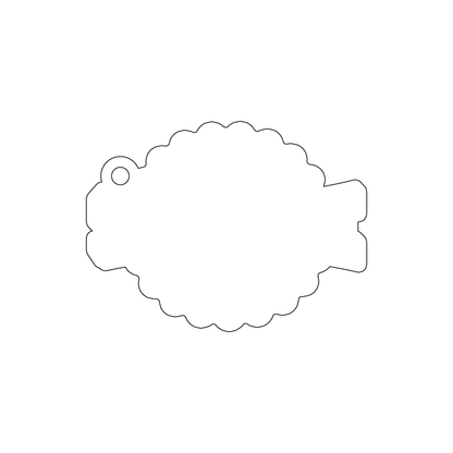 Custom Plastic 3" x 2.25" Round Ribbon Shape Tags
