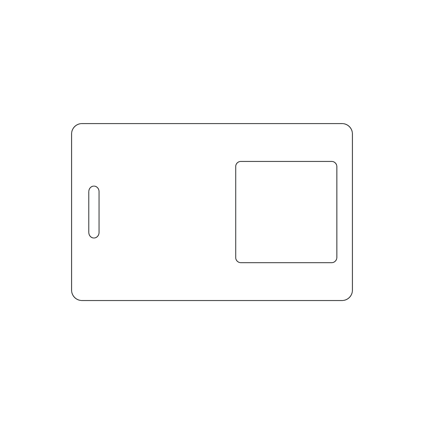Custom Plastic 3.375" x 2.125" Badges with Punch-Out Square