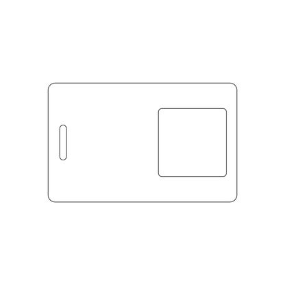 Custom Plastic 3.375" x 2.125" Badges with Punch-Out Square
