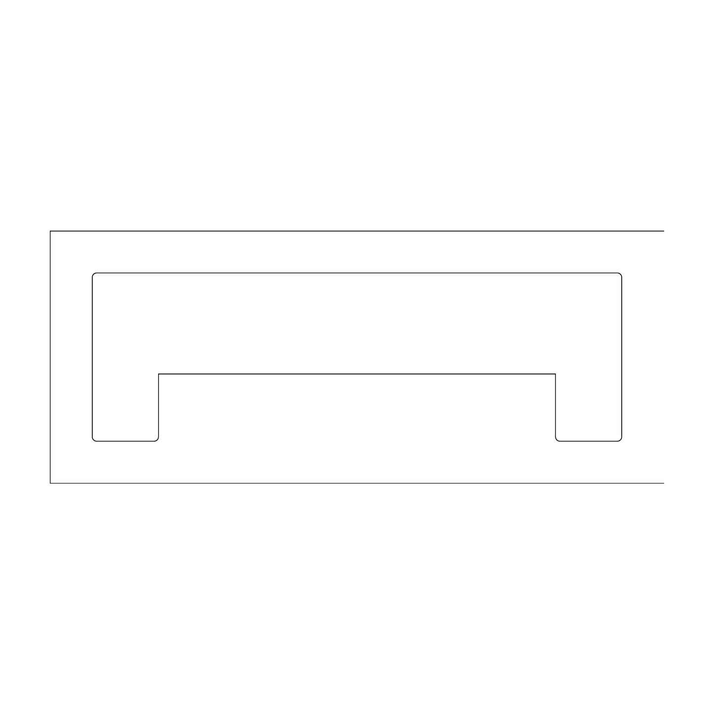 Custom Plastic 2" x 6.3" Bracket Shape Ruler