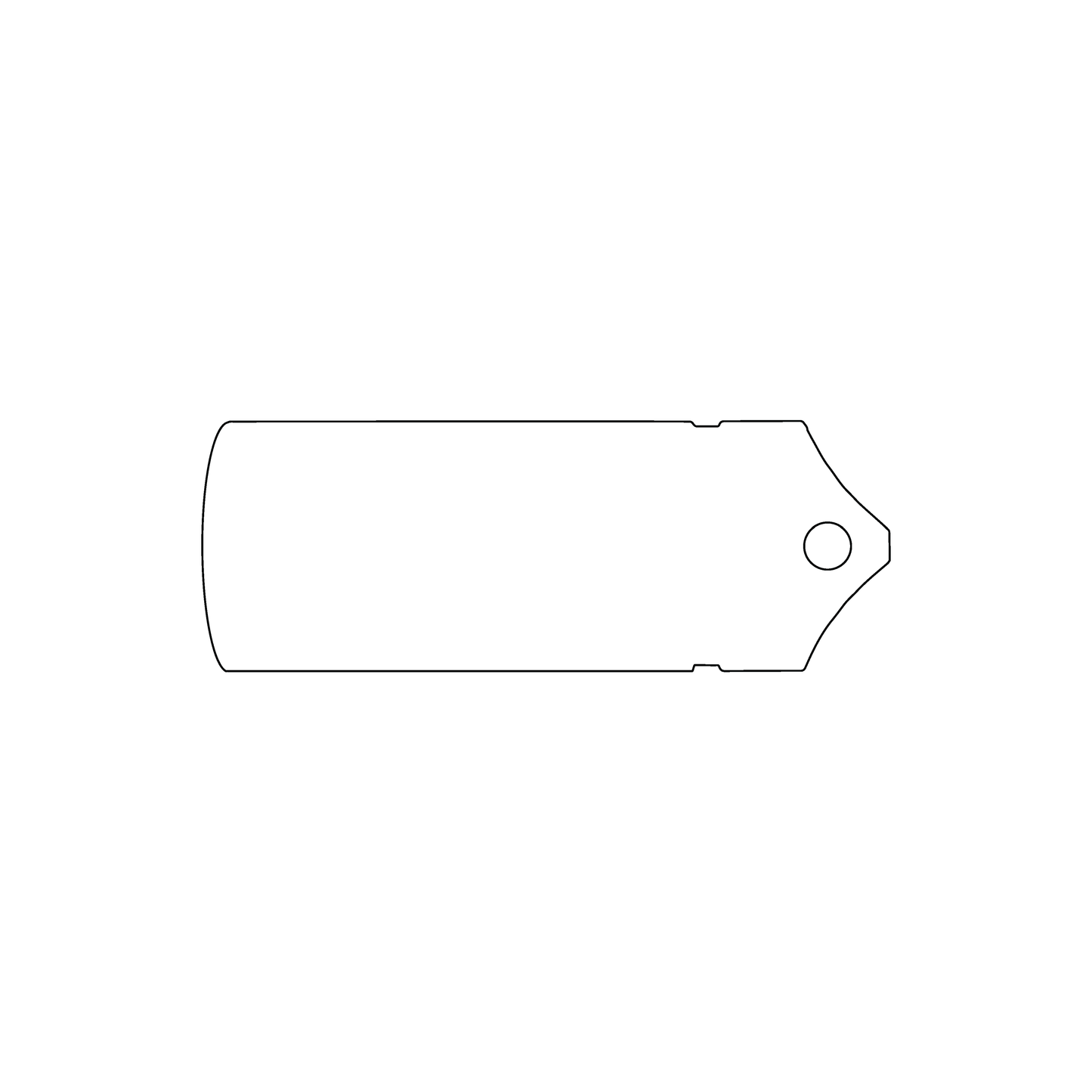 Custom Plastic 2.75" x 1" Ribbon Roll Container Shape Key Tags