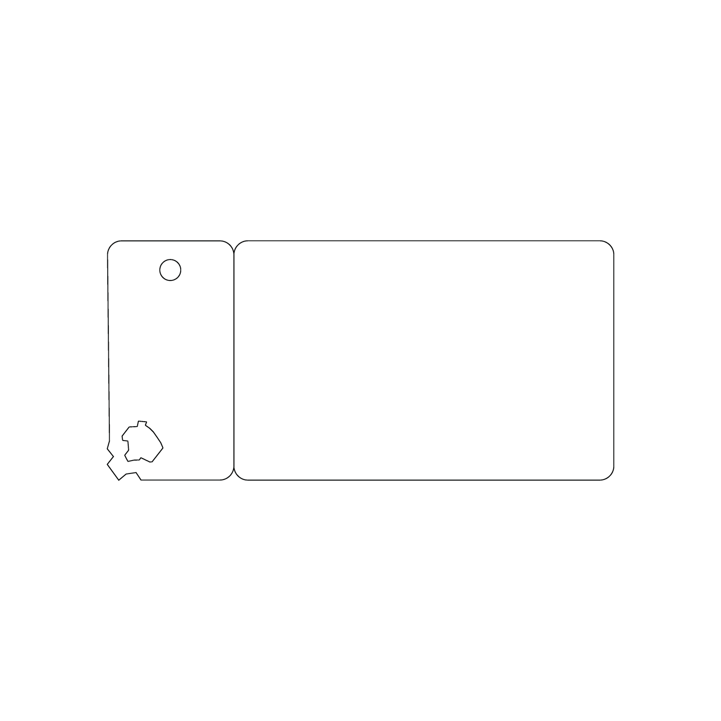 Custom Plastic 4.5" x 2.125" Bullet Hole Key Tag and Card Combo