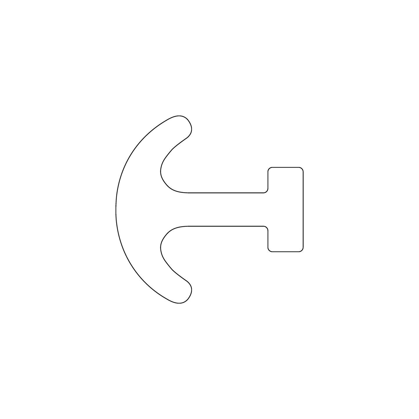 Custom Plastic 2" x 2" Anchor Shape