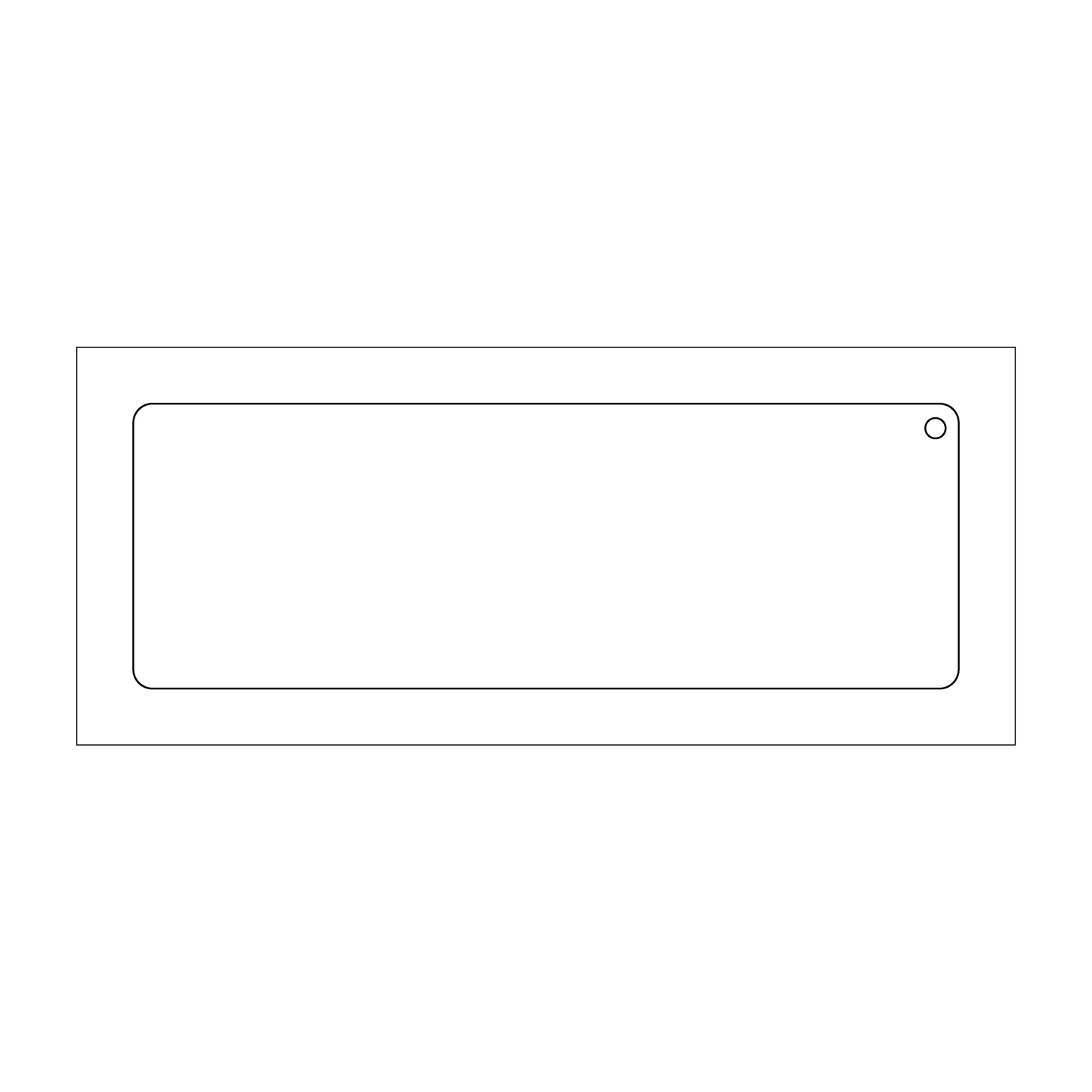 Custom Plastic 7.25" x 2.5" Long Signage with Corner Hole