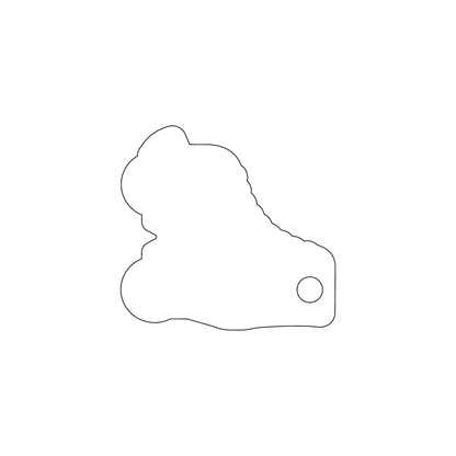 Custom Plastic 2" x 2.1" Roller Skate Shape Key Tags