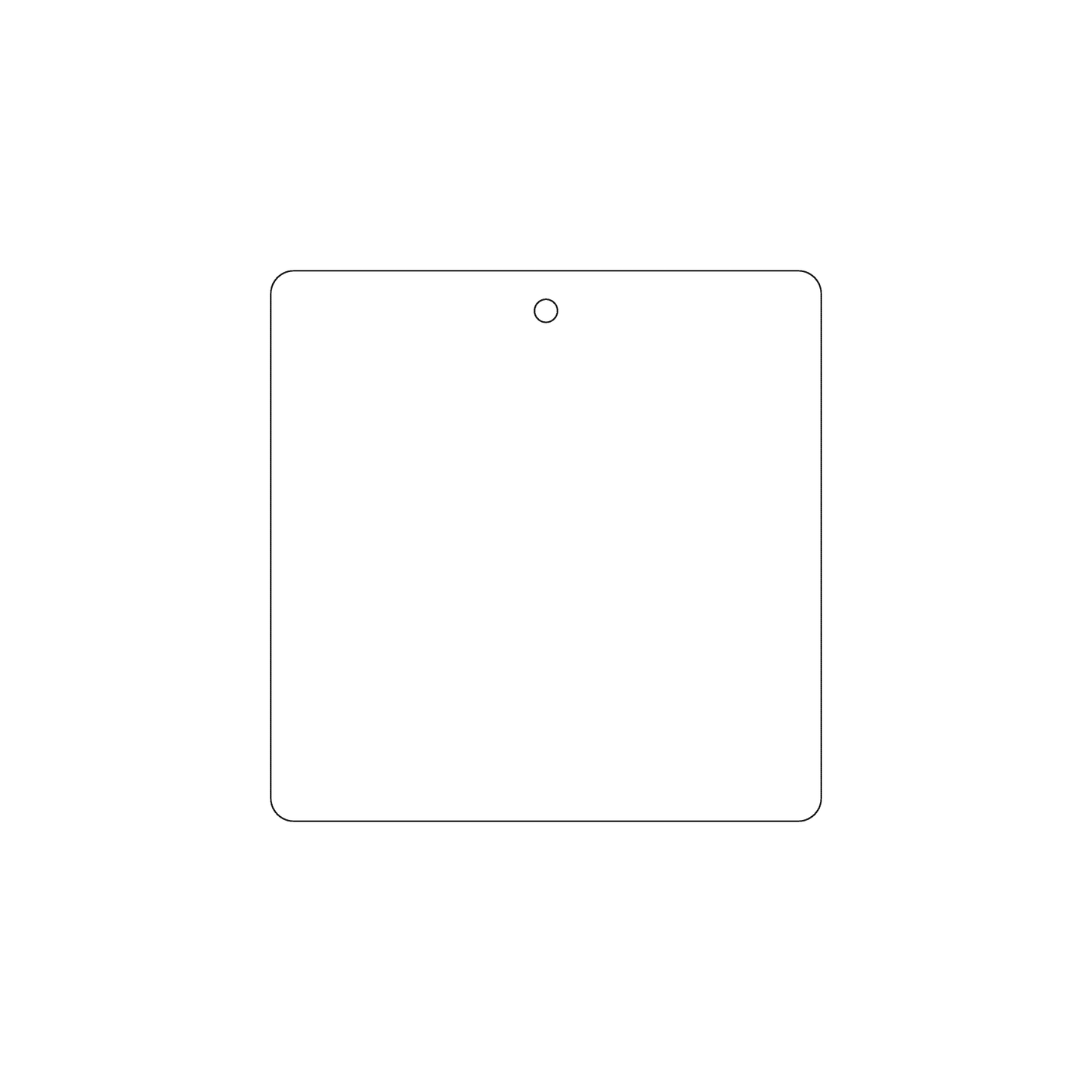 Custom Plastic 3" x 3" Square Tags with Small Hole
