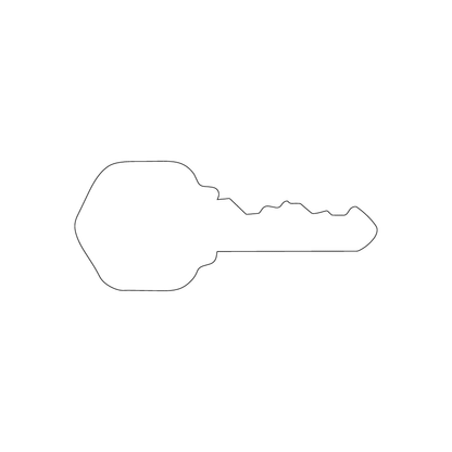 Custom Plastic 3.5" x 1.5" Key Shape Cards