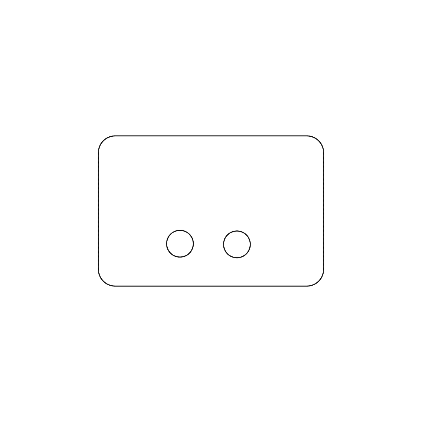 Custom Plastic 1.687" x 1.125" Small Rectangle with Two Holes Tags