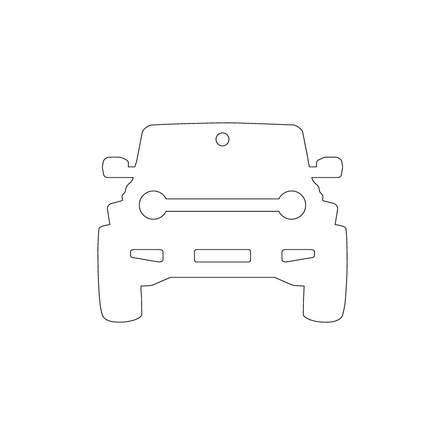 Custom Plastic 2.5" x 2" Jeep shape Key Tags