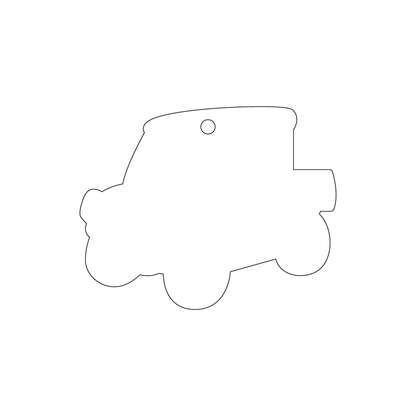 Custom Plastic 3.36" x 2.66" Jeep Shape Key Tags
