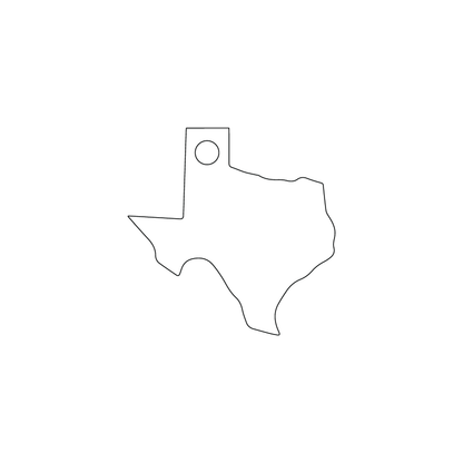 Custom Plastic 2" x 2" Texas Shape Key Tags