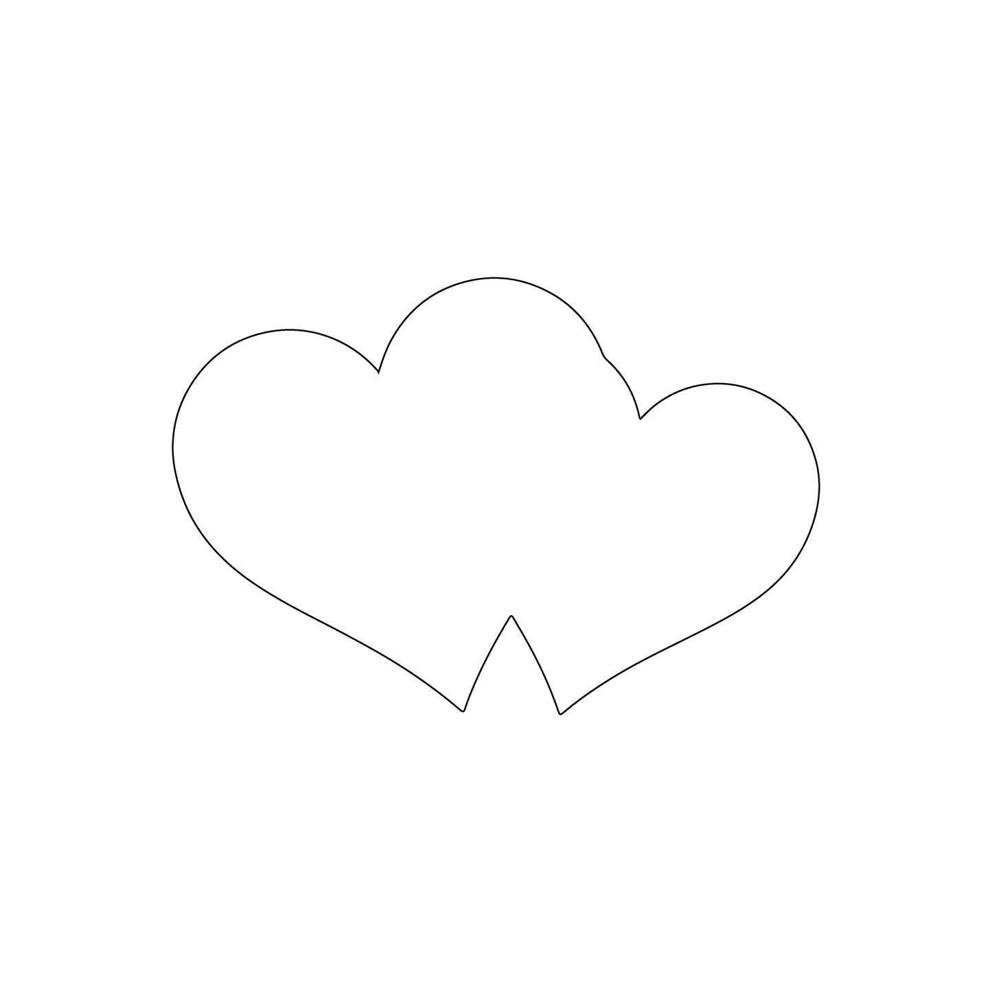 Custom Plastic 3.15" x 2.125" Two Heart Shape Cards