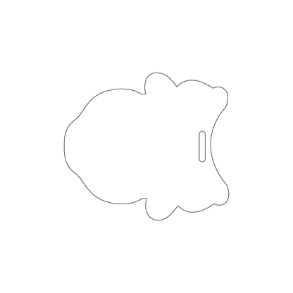 Custom Plastic 3" x 3.35" Cow Head Shape