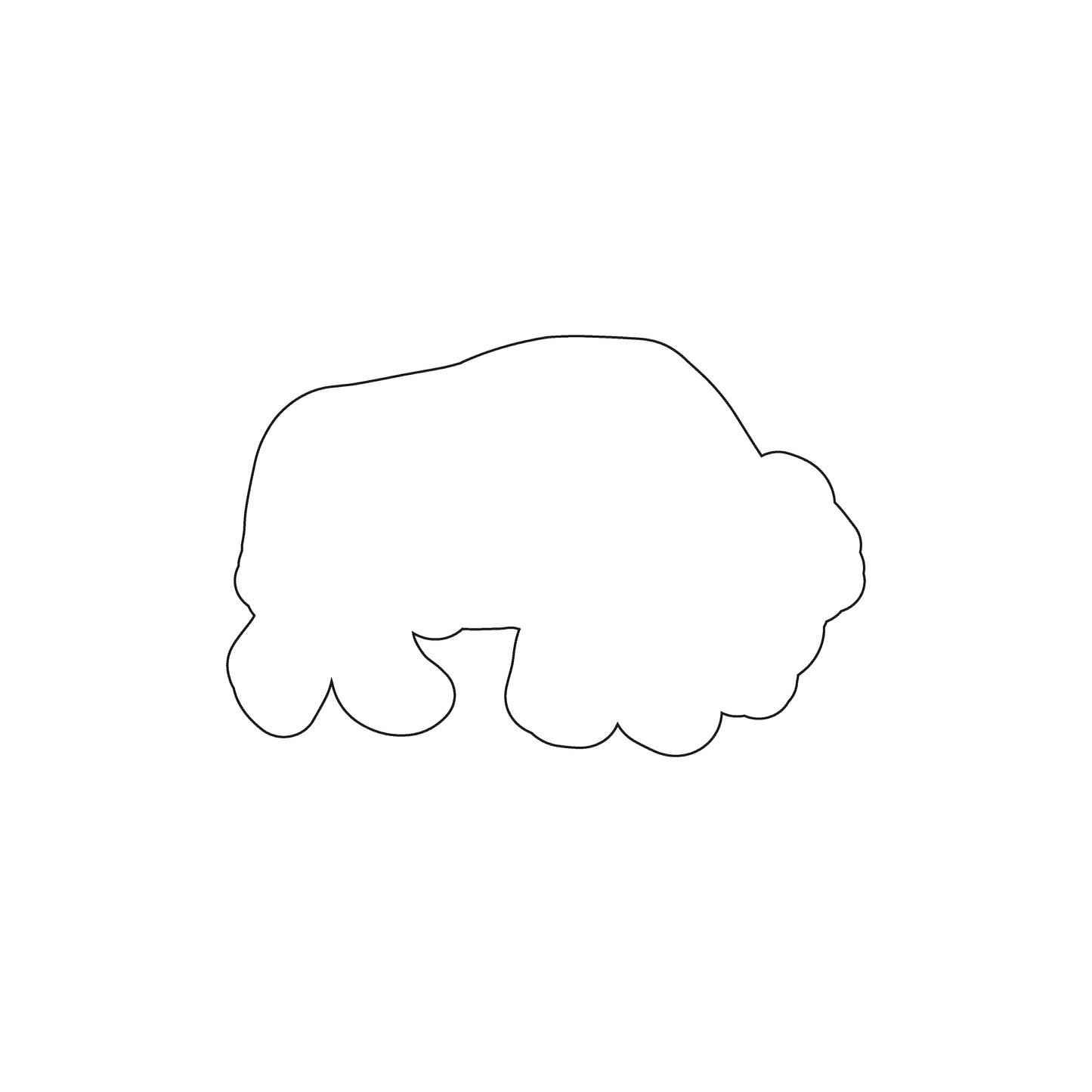 Custom Plastic 2.125" x 1.4" Buffalo Shape Cards